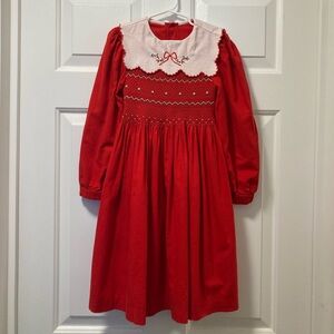 Vintage Christmas Smocked Dress 7